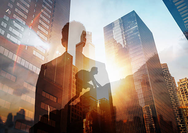 istock Men following path to success. 2209239008