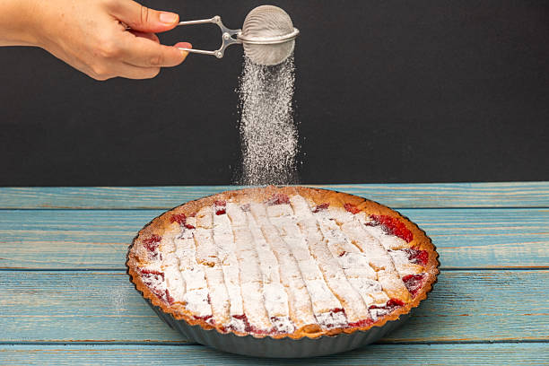 Tart, pie, cake with jellied fresh cranberries, bilberries