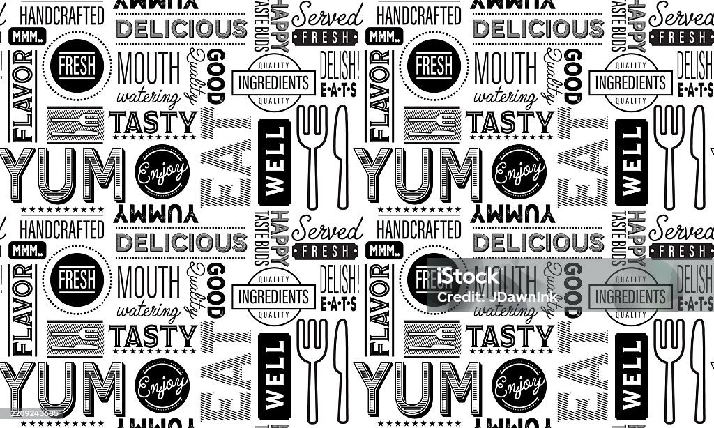 Restaurant Background Pattern Bar Or Restaurant Seamless Pattern Background With Typography And ...