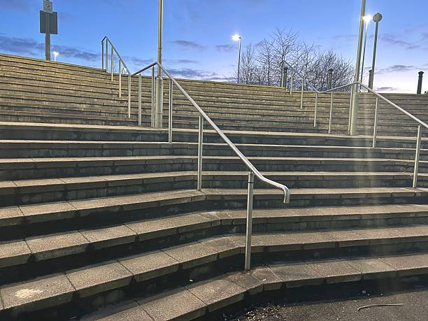 istock Flight of stairs taken outdoors at dusk 2209244190