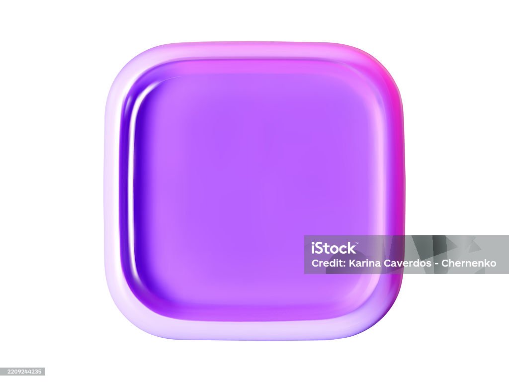 Round Squaregradient Interface Design 3d Glossy Square Element In Holographic Gradient Ui Design Concept ...