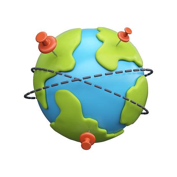 istock 3D planet earth with address or location points. GPS navigator 2209260097