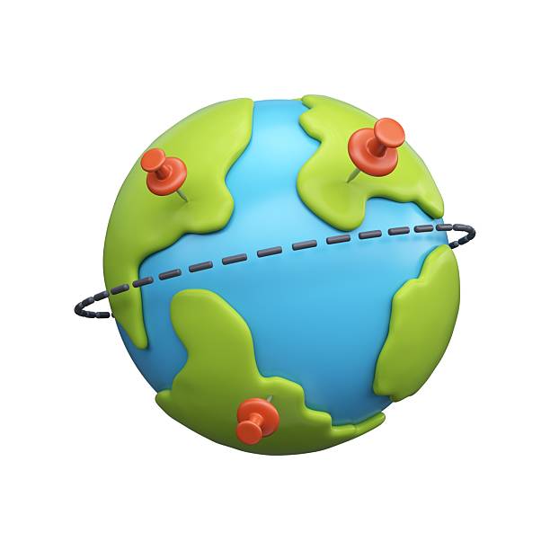istock 3d illustration of earth with pins. 2209260105