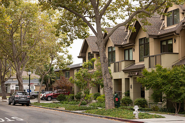 A residential middle class neighborhood in Portland Oregon on a sunny day in the summer. mS