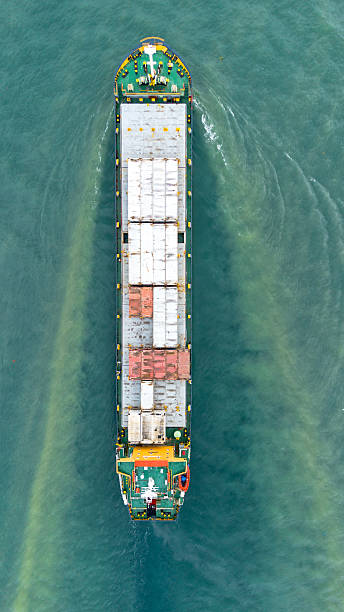 istock Aerial View of Cargo Ship on the Ocean 2209278878