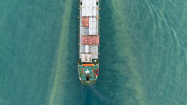 istock Aerial View of Cargo Ship on the Ocean 2209278879