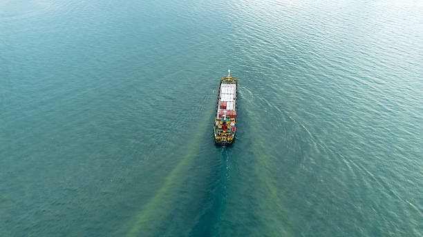 istock Aerial View of Cargo Ship on the Ocean 2209278993