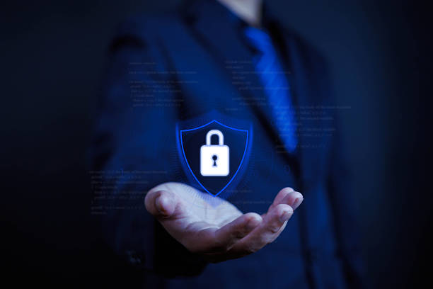 istock Cyber security concept. Provides security to data and privacy in access, protect username and password of social media. Businessman show lock security icon on hand. Internet network data protection 2209280627