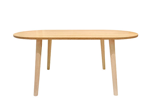 istock Empty modern wooden table isolated on white background. 2209281524