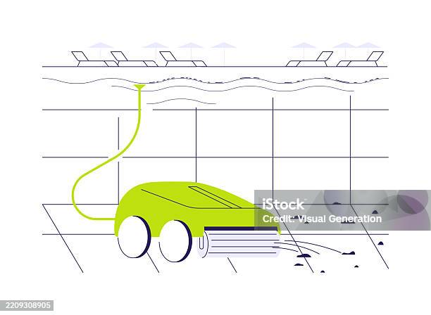 Pool Cleaner Graphics Robotic Pool Cleaner Abstract Concept Vector Illustration Stock ...