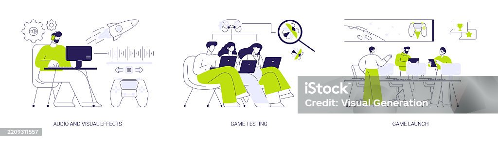 Game Development Vector Graphics Game Development Abstract Concept Vector Illustrations Stock ...