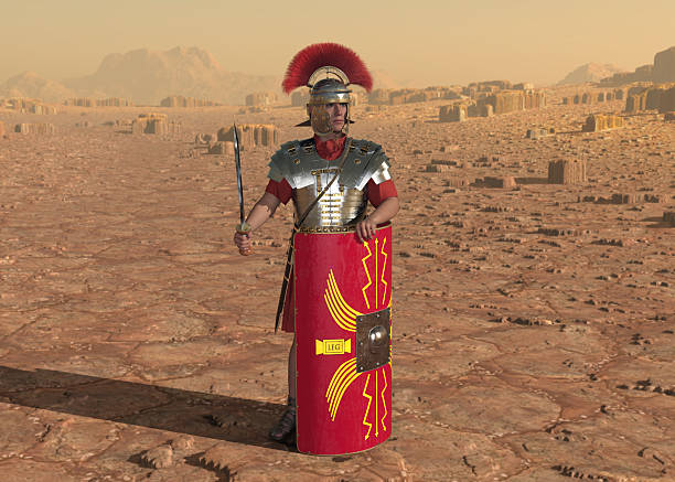 istock Roman centurion in a desert landscape 2209322178
