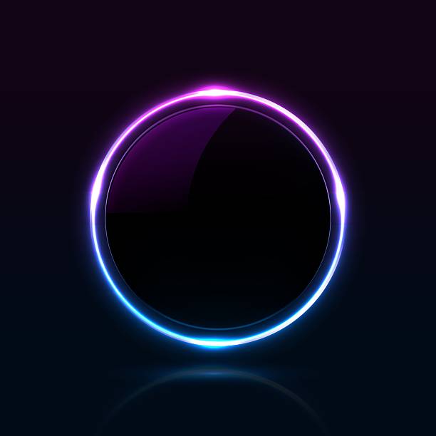 istock Purple and blue neon abstract sparkling round. Frame design. Glowing frame with magical dust. Vector illustration. 2209324881