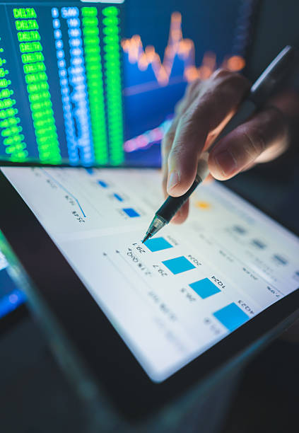 istock Close-up of multiple technical stock charts in a trading terminal setup, highlighting high-frequency fluctuations and market uncertainty 2209325682