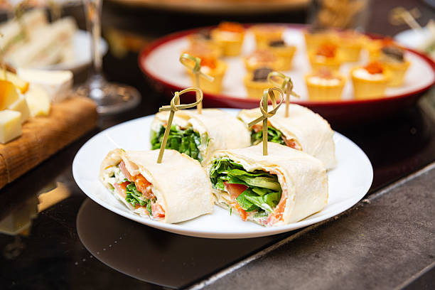 istock Fresh tortilla wrap pinwheels with vegetables. 2209327292