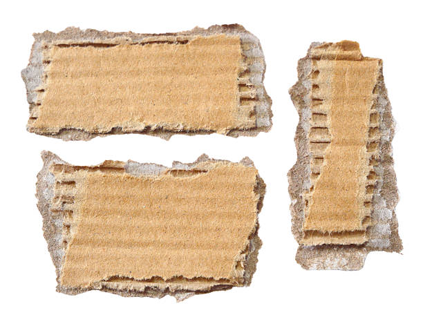 istock Pieces of torn or cut brown cardboard isolated design element on transparent background. 2209332328
