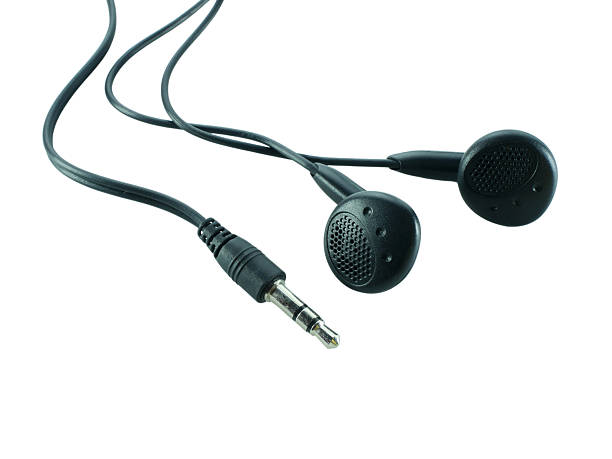 istock Black headphones isolated on white background with clipping path.Electronic Connector.Selection focus. 2209332458