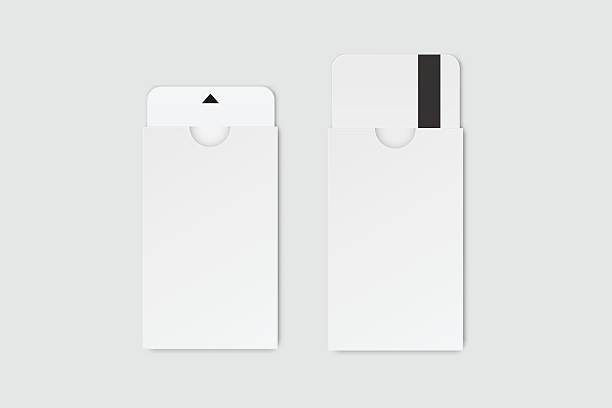 istock Vector 3D Realistic Blank Credit Card, Keycard, Gift Card, Certificate or Business card mockup with cover isolated on background. Blank template design for presentation branding, corporate, identity 2209333462
