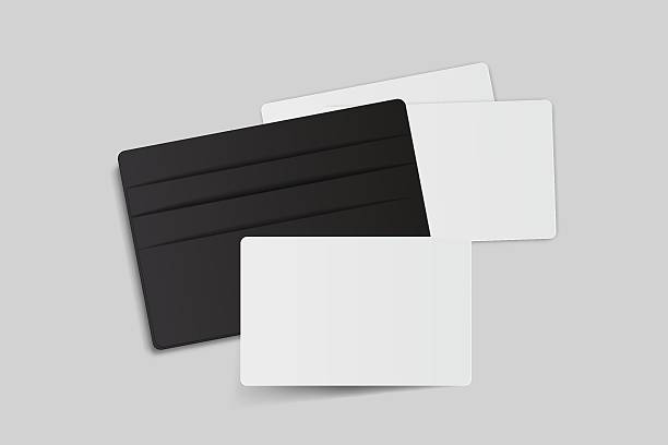 istock 3D Realistic Cardholder with plastic cards mockup in sleeve cardholder pocket isolated on background. Blank template for presentation business card, credit card, key card, smart cards or money cash 2209333482