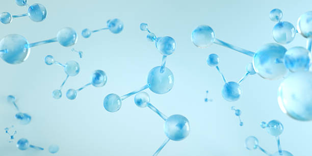 istock Water or H2O molecule, Skincare or perfume technology essence element. 2209335379