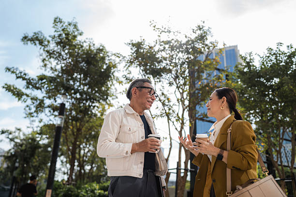istock Two senior colleagues discussing about upcoming project during a brainstorming session 2209336600