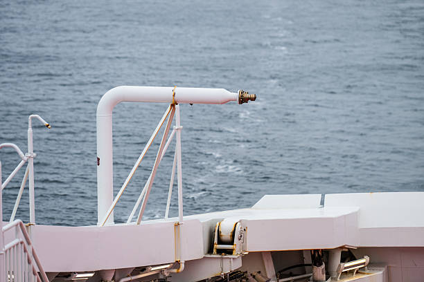 industrial ferry equipment overlooking the sea.