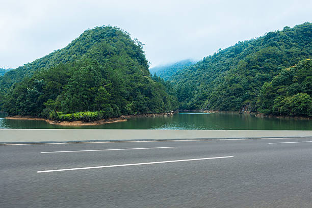 Lake water, seawater, highway background