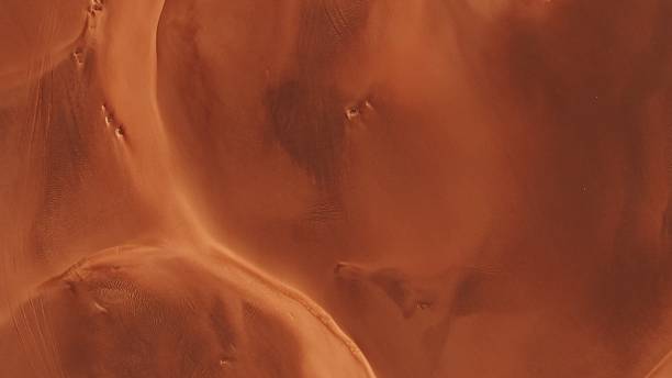 istock Sand dunes in the desert in Dubai, UAE. Shooting from a quadcopter, top view 2209351238