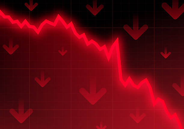 Stock Commodity Price Value Decrease Loss Recession Failure Chart Data Financial asset cryptocurrency growth stocks mutual fund value decreasing failure recession abstract background pattern. stock-market-crash-chart stock illustrations