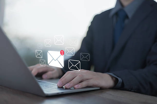 istock Sending email notification alert, Email marketing concept, Receiving laptop computer message alert, digital technology email on virtual screen, Inbox, internet technology 2209353208