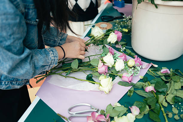 istock Flower arrangement, packaging, bouquet 2209353566