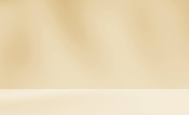 istock Empty cream beige room studio with shadow of leaves for product presentation. 2209354240