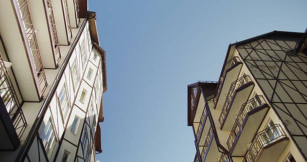 istock A multi-storey hotel complex covered with wood in a Scandinavian style 2209366287