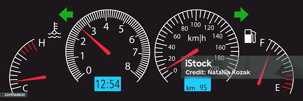 Car Control Panel Simple Car Dashboard Car Control Panel Interface Car Interface Stock ...