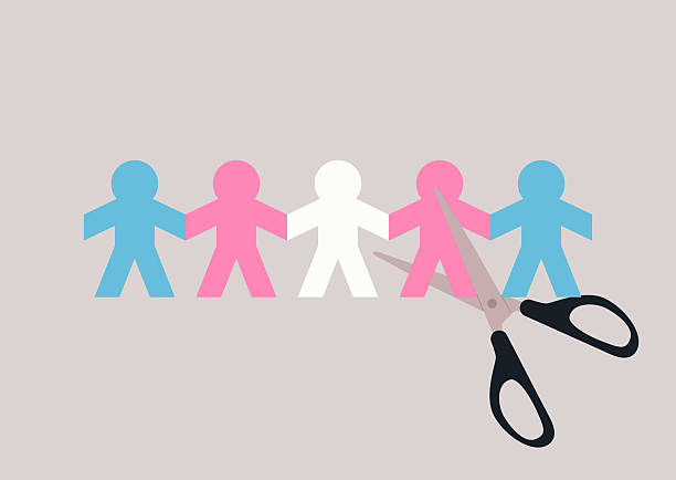 istock Paper doll chain linked together, each person representing distinct colors of the transgender pride flag, This artwork symbolizes community, inclusion, and the celebration of love across identities 2209370855