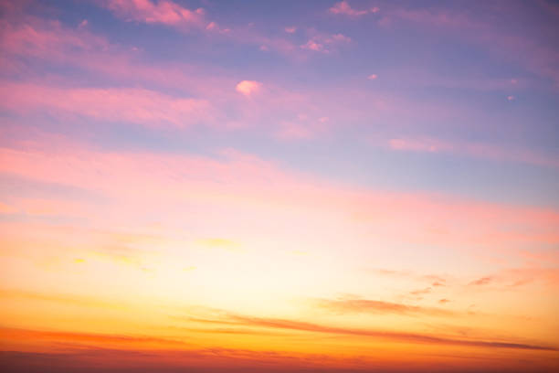 istock Beautiful , luxury soft gradient orange gold clouds and sunlight on the blue sky perfect for the background, take in evening,Twilight, Large size, high definition landscape photo 2209370952