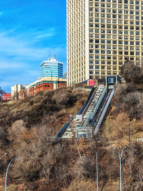 istock Edmonton's new funicular in the Saskatchewan River valley downtown. 2209372322