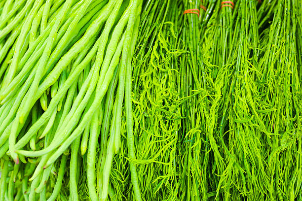 Green thai beans and other vegetable at market