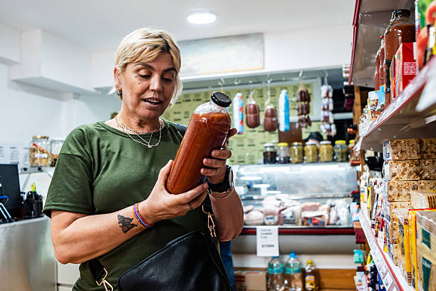Customer choosing products on a supermarket