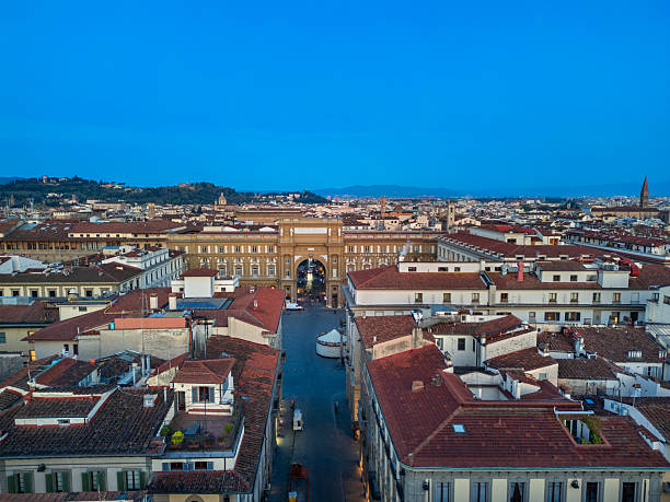 Aerial view of Florence Italy from drone