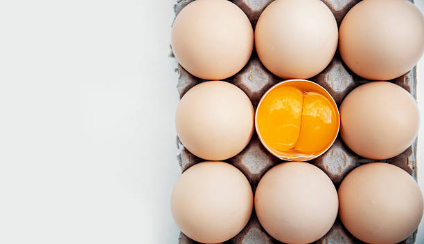 istock Fresh twin chicken egg yolk 2209384058
