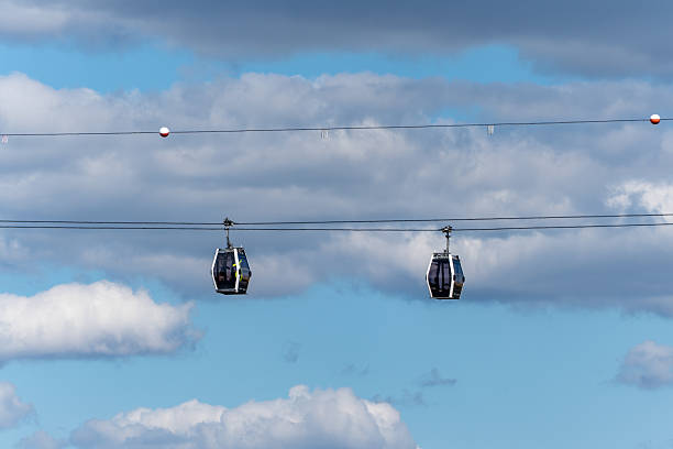 istock Two cable cars are flying in the sky 2209384124
