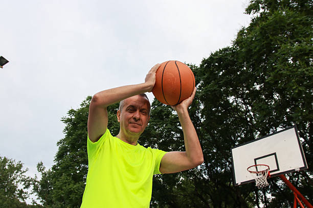 active senior man playing sport healthy life