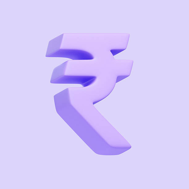 istock 3D purple Indian rupee currency symbol 2209392170