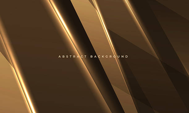 istock Abstract modern trendy gold and brown color background with geometric dynamic glowing lines. 2209395588
