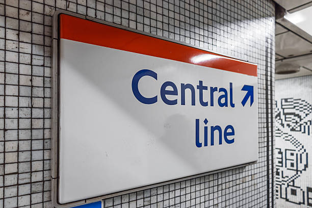 istock Central Line directional sign on tiled wall in London Underground station 2209397232
