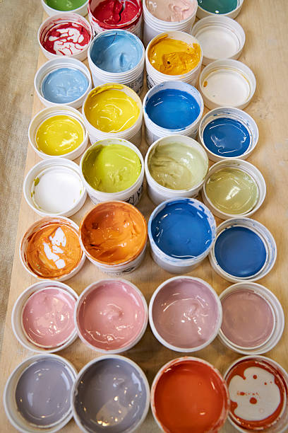 istock view from above of colorful jars with glazes and engobes 2209398009