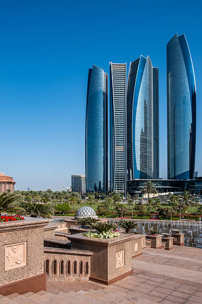 istock Etihad Towers complex in Abu Dhabi view from Emirates Palace grounds. UAE 2209406754