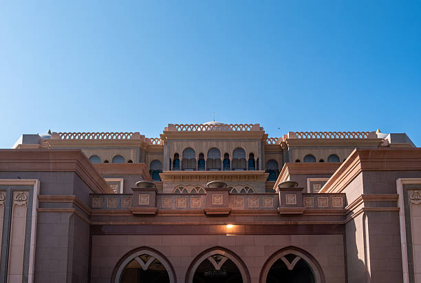 istock Arabesque architecture, arched windows and gates, Emirates Palace hotel in Abu Dhabi. UAE 2209406765