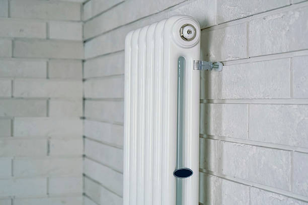 istock radiators of the heating system are white. warm radiators. 2209408317